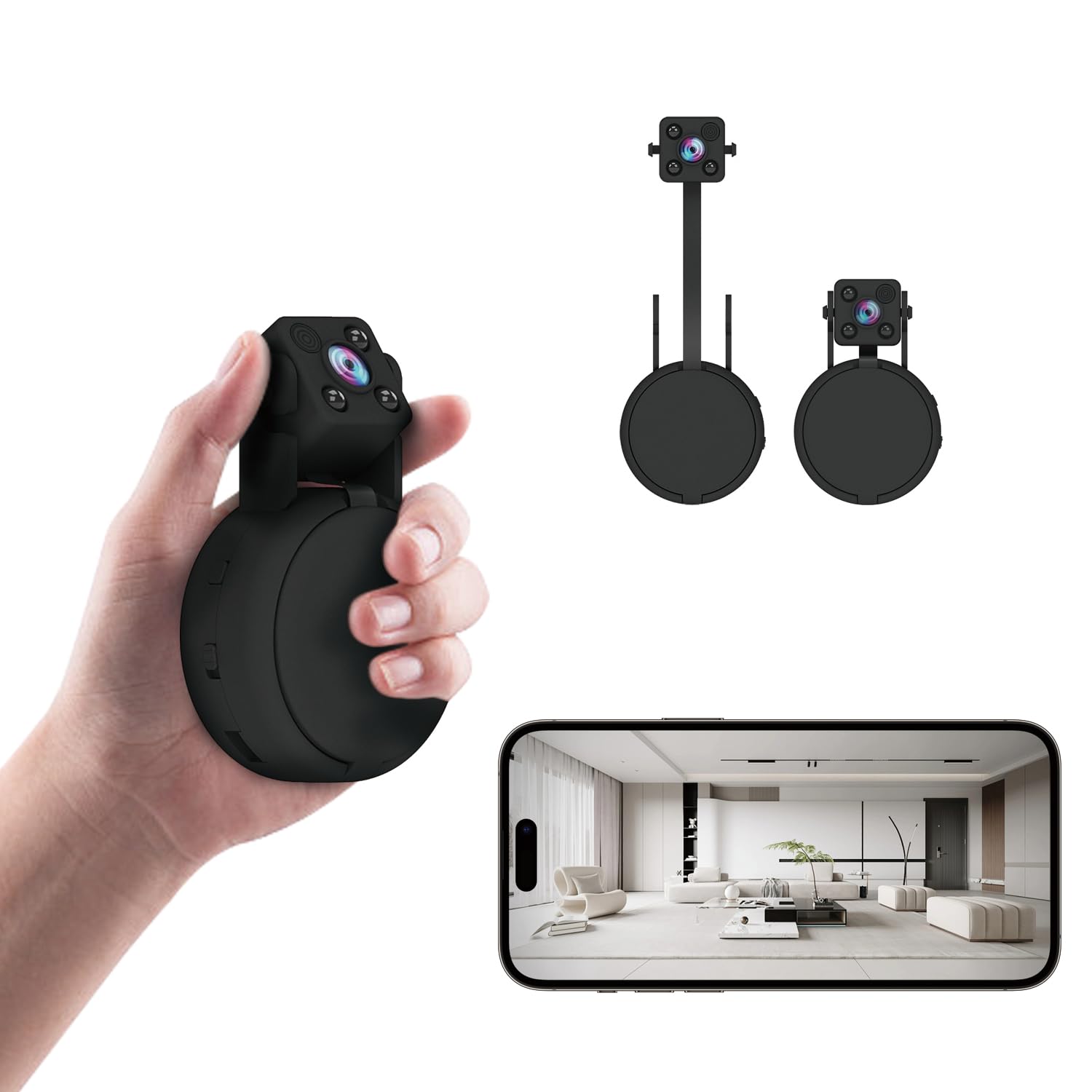Mini Hidden Spy Camera - FHD 1080P - Small Nanny Cam for Home Security Indoor Outdoor Use -