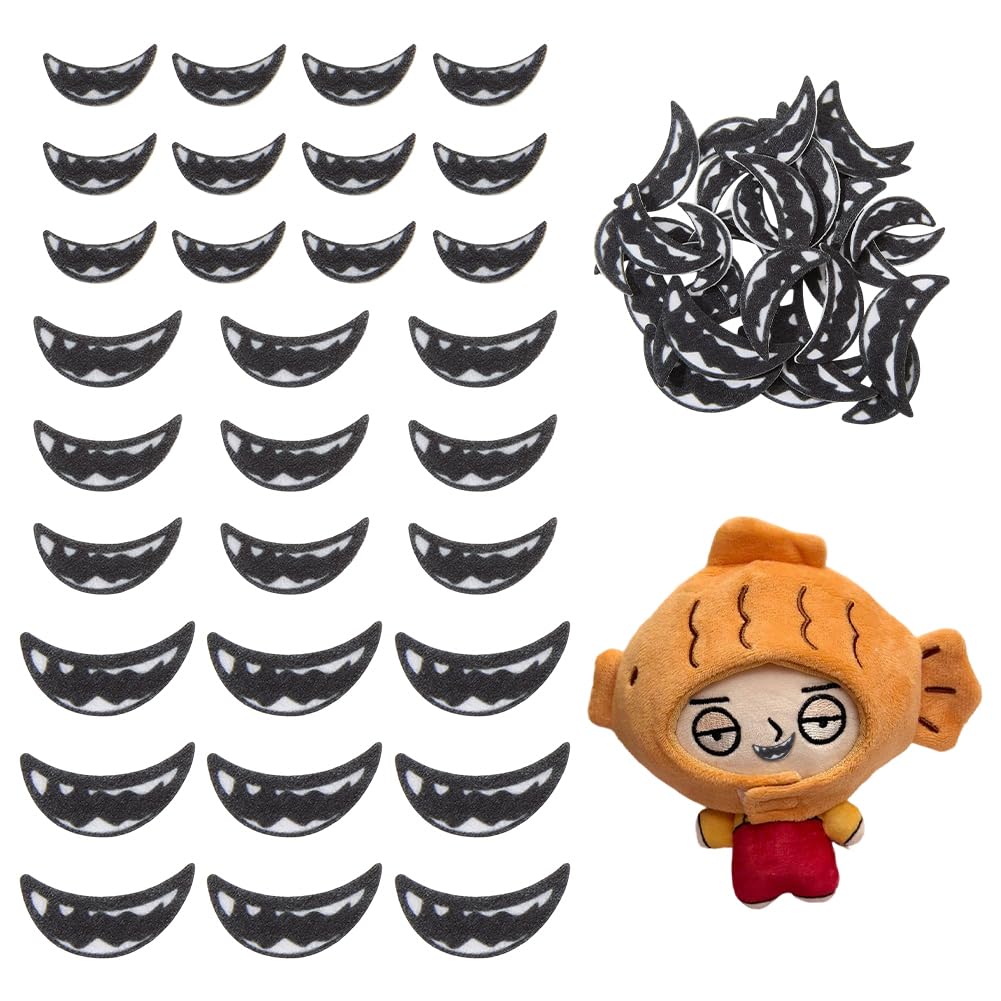 FINGERINSPIRE 150 Pcs Felt Sharp Teeth for Doll Making 3 Sizes Black DIY Mouth Decorations Plushie Face Embellishments for Adults Crafts Crochet Plush Animals DIY Making Accessories