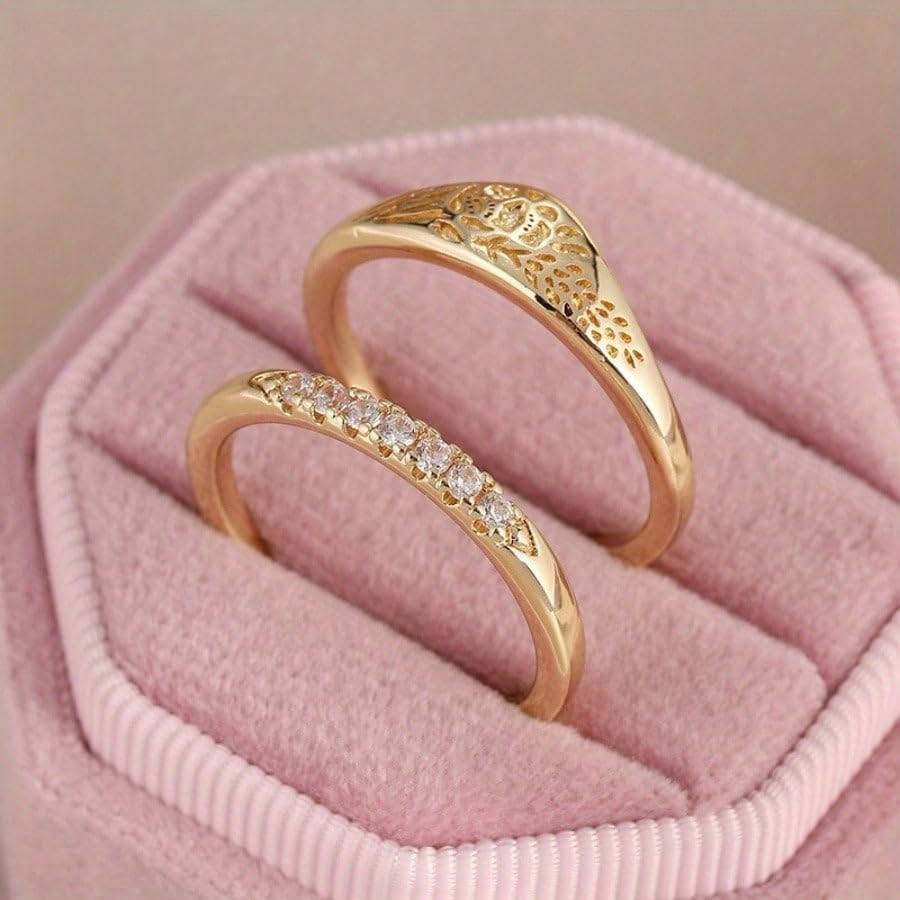Vintage Elegant Ring Stack Set for Women Wedding Party Jewelry2