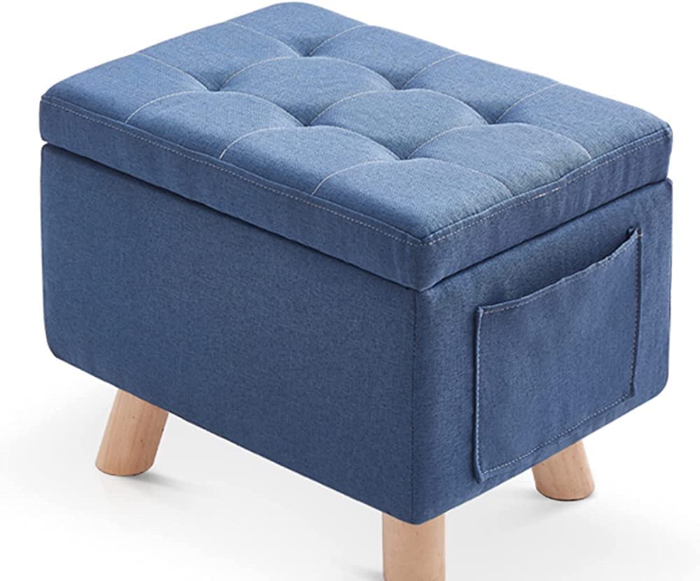 Repose-pieds ottoman en bois massif pour un aménagement chic de chambre