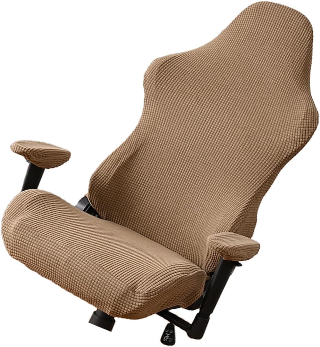 Amosfun Stretchable Gaming Chair Cover Full Coverage Armrest Protector for Office & Computer Room Washable Pure Color Light Seat Slipcover for Ergonomic Chairs