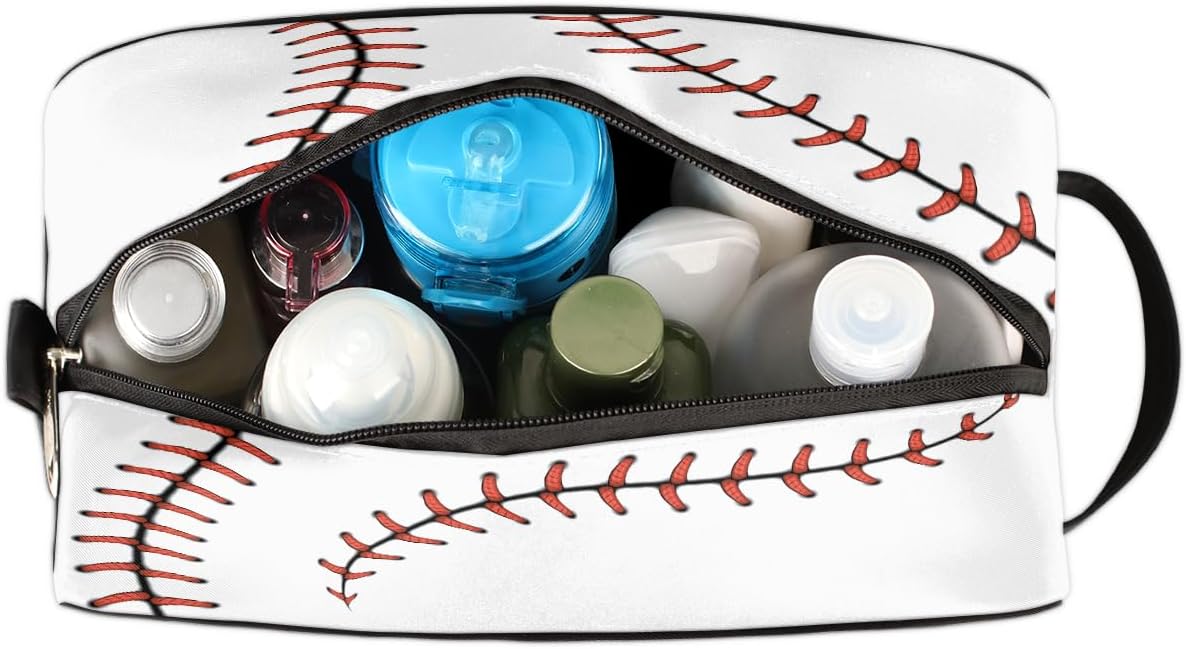 Travel Toiletry Bag for Boys Kids - Baseball Waterproof Hanging Cosmetic Hygiene Bags Lightweight Large Shave Kit for Toiletries Accessories Bathroom Stuff, Gifts for Men