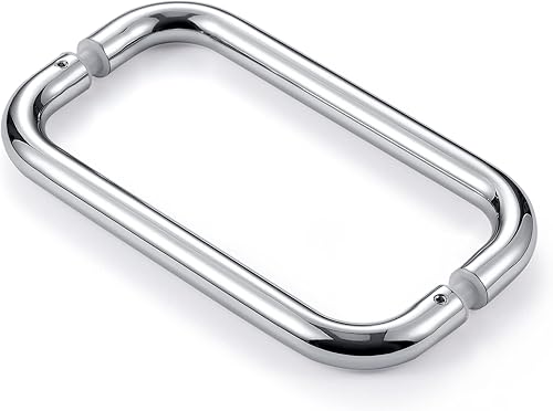Miniatura 5 de Ranbo Manija tubular de puerta de ducha sin marco de 8 pulgadas, distancia de orificio de montaje de 8 pulgadas, se adapta a vidrio de 14-12