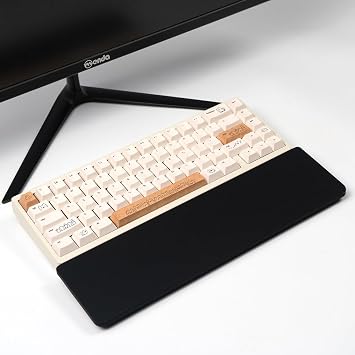 Ergonomic 70% Keyboard Wrist Rest-12.8" Silicone Non-Slip Keyboard Hand Rest, Relief of Hand PainBlack