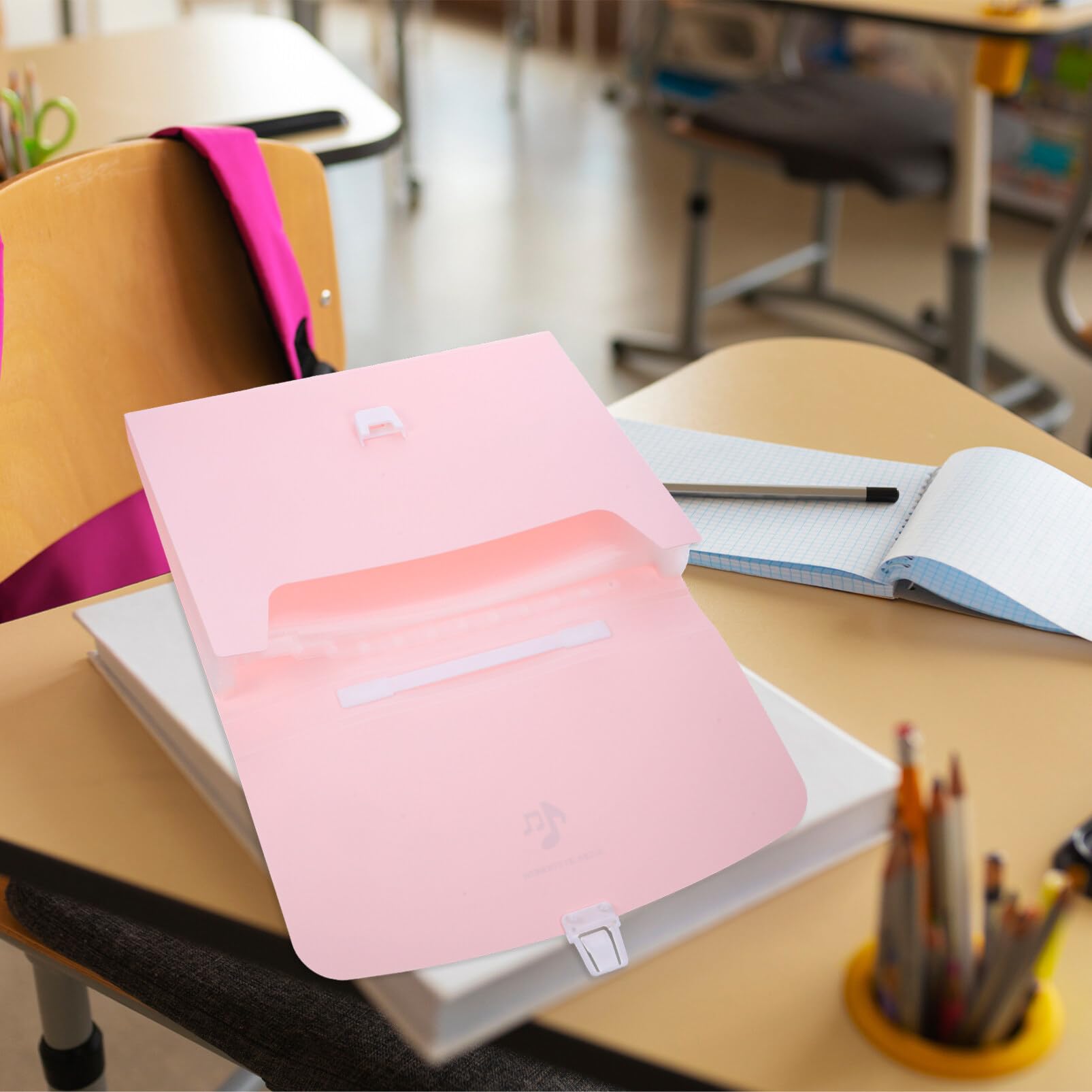 Organizador de carpetas en acordeón Carpeta de archivos expandible tamaño carta rosa 12,9 x 10,6 x 1 pulgada