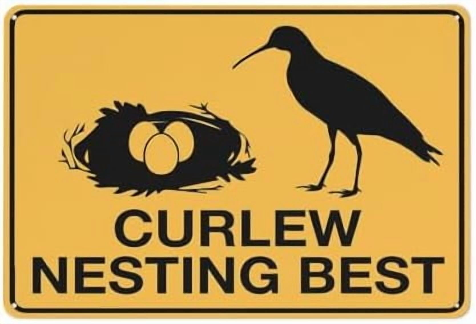 (2-Pack) Metal Tin Sign Curlew Nesting Best Sign Warning Sign Home Kitchen Farm Garden Garage Wall Decor 12X8 Inch