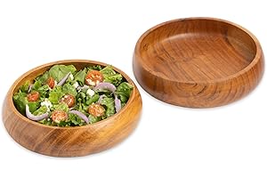 Acacia Wooden Salad Bowl Set of 2 for Versatile Dining