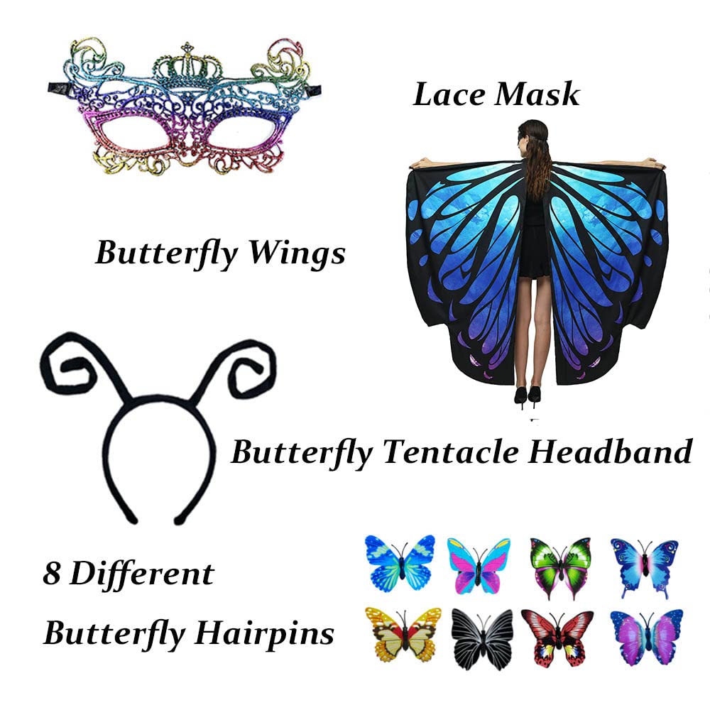 HAPNBCELE Womens Double-Sided Butterfly Wings Costume - Image 2