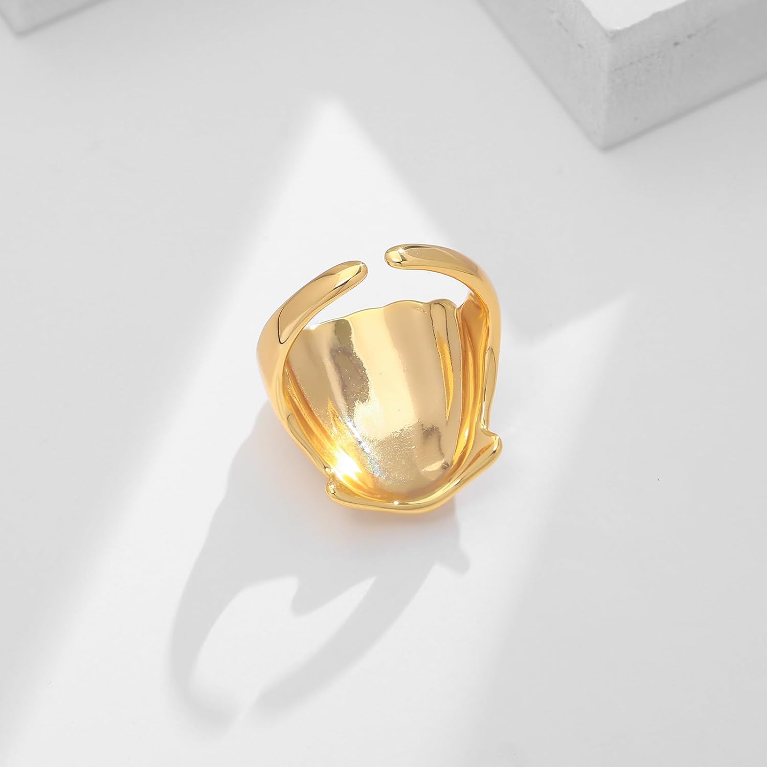 Gold Conch Shell Starfish Rings for Women Adjustable Chunky Open Stackable Seashell Rings Bohemian Statement Rings Summer Ocean Punk Jewelry - Image 6