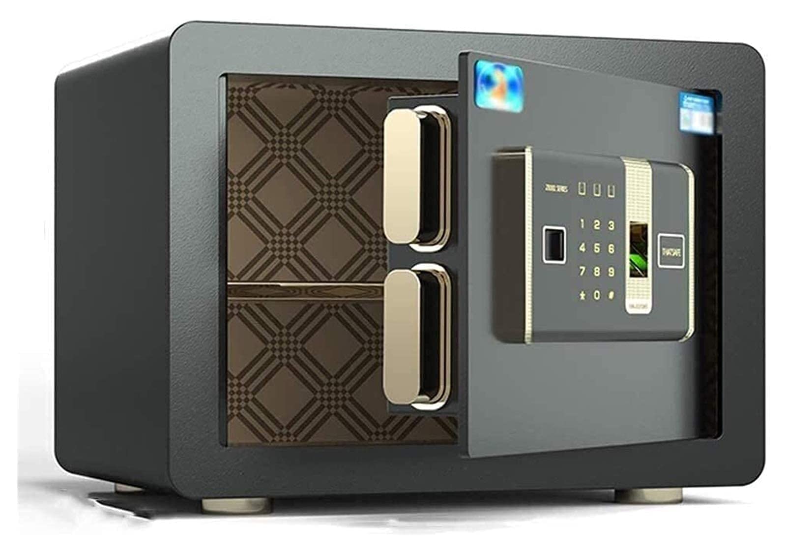 Cassetta di Sicurezza,Casseforti E Cassette di Sicurezza per La Casa Elettronica Digitale con Password Media per Impronte Digitali Smart Office Cassaforte Antifurto Tutto in Acciaio, Cassetta per