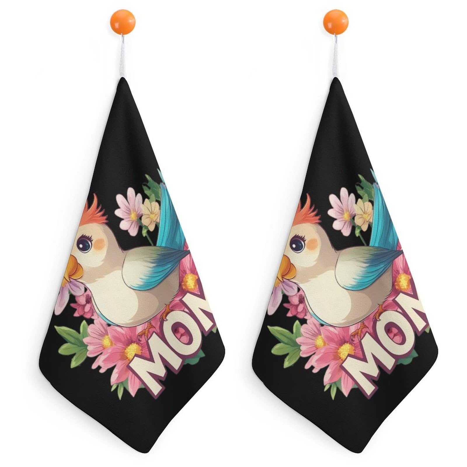 CGSBNGHA Cockatiel-Mom-Bird Parrot Hand Towel Hanging Face Towels Cleaning Cloths Handkerchief for Bathroom Kitchen