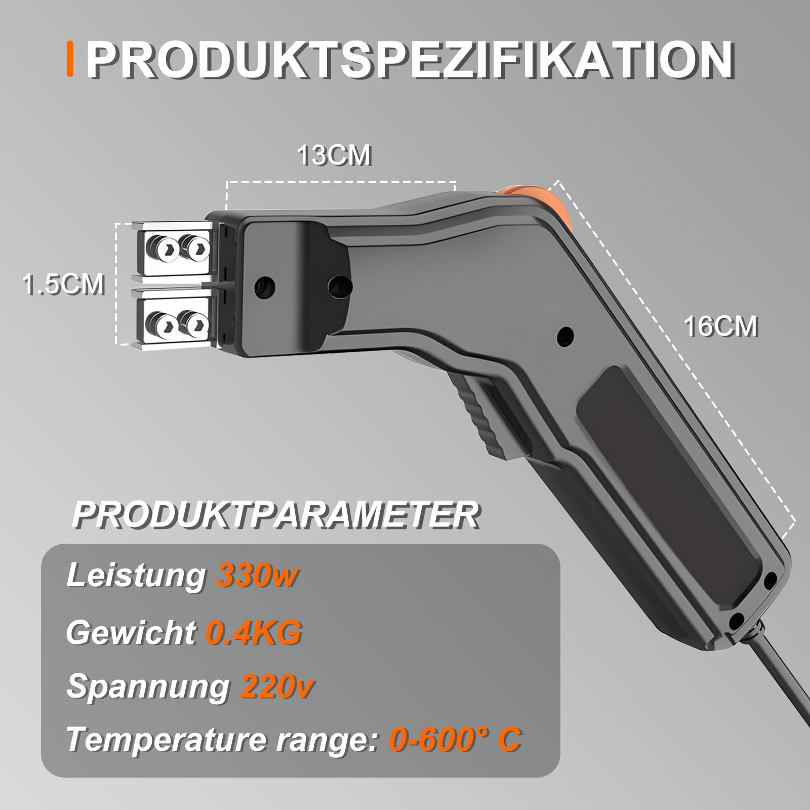 300W Styroporschneider, Elektrischer Heißmesser-Schaumstoffschneider, 0-600°C Heißdrahtschneider mit Kühlsystem, Polystyrol-Schneidewerkzeug mit 3 Klingen für PU/EPS/EPP/KT-Platte/EVA