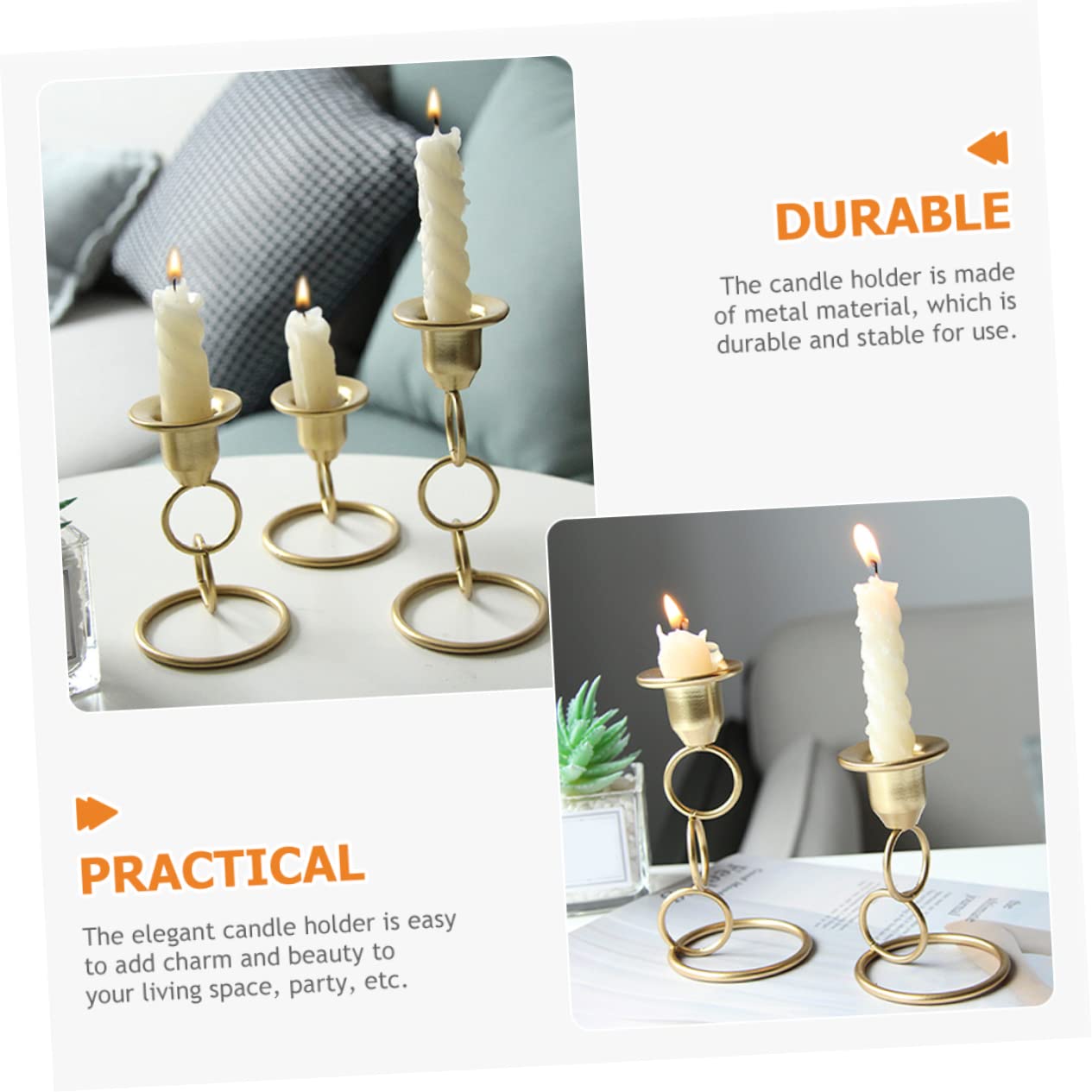 STOBAZA Ring Metal Candle Holder Wedding Table Decor Cone Holder Candle Holder Centerpiece Black Tea Lights Candles Wedding Candles Fireplace Stand Metal Trim Decorate Dinner Party Conical