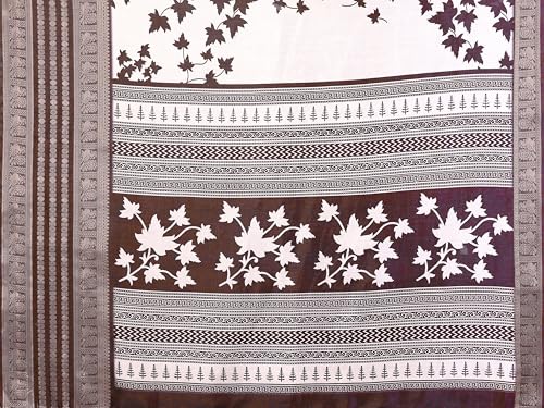Image of Yashika Women's Floral Printed White Dola Silk Jacquard Saree With Unstitched Blouse Material For Women (AZ-YS-OG-GYANI)