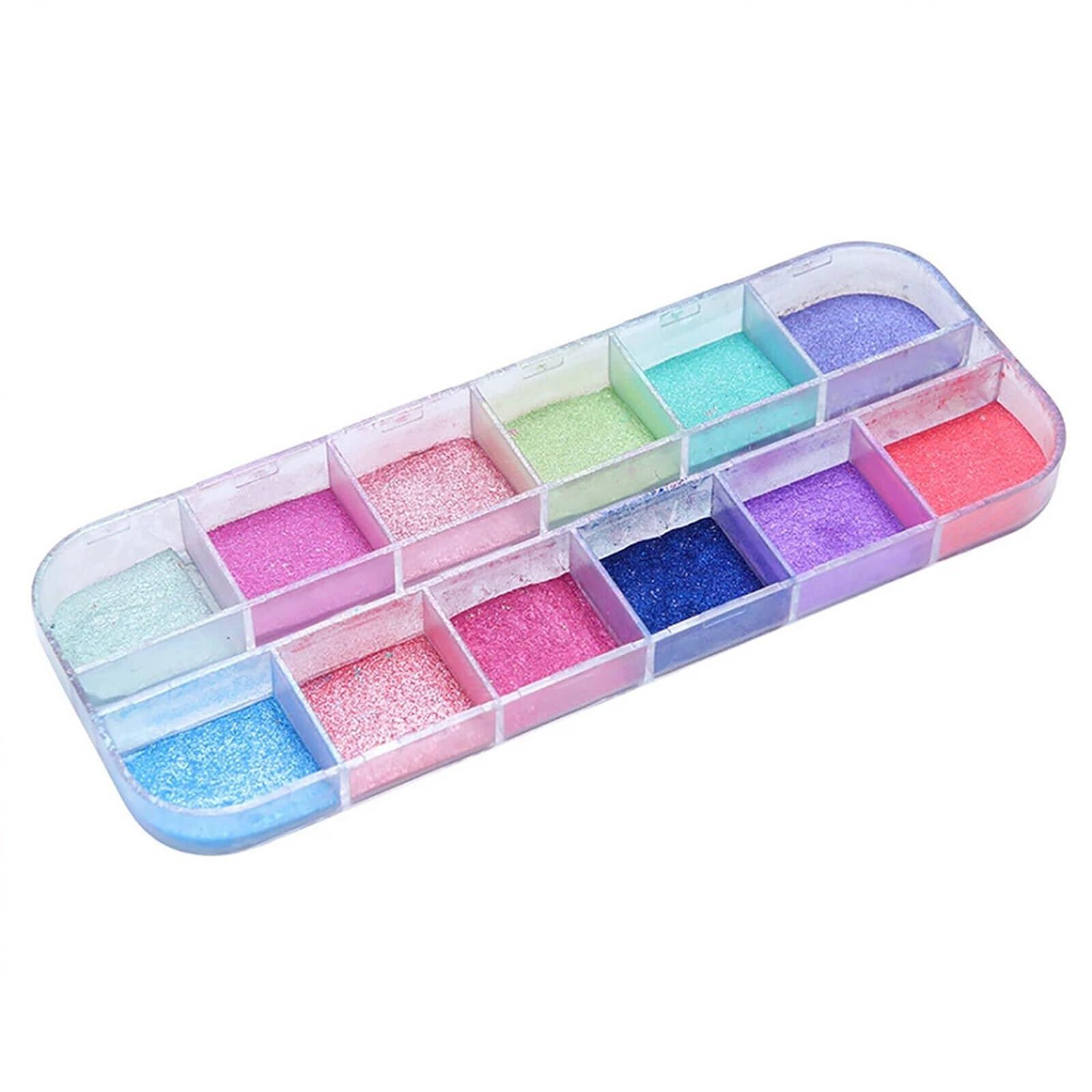 Polvere cromata unghie 12 Griglie Aurora Sirena Perla Shimmer Specchio effetto cromato Polvere for unghie per Manicure