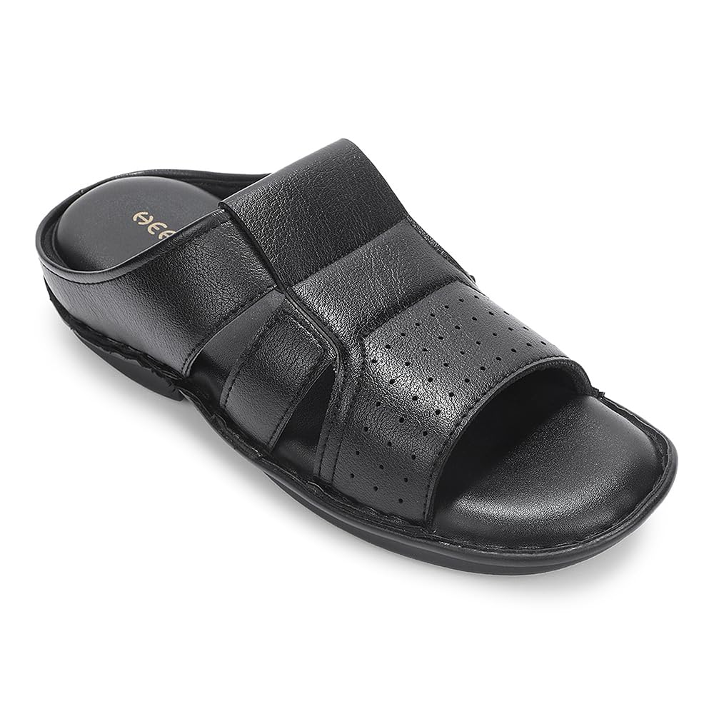 Healers VAL-31E Sandals for Men – Black & Brown Casual Men Slippers | Comfortable Daily Wear Sandals | Non-Fastening Stylish Men's Casual Footwear-image-24
