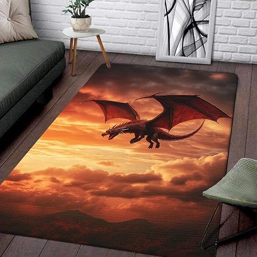 Vista 38 de Alfombra de dragón personalizada, con estampado de dragón de galaxia brillante, tapete grande de 5 x 8 pulgadas para sala de estar, dormitorio