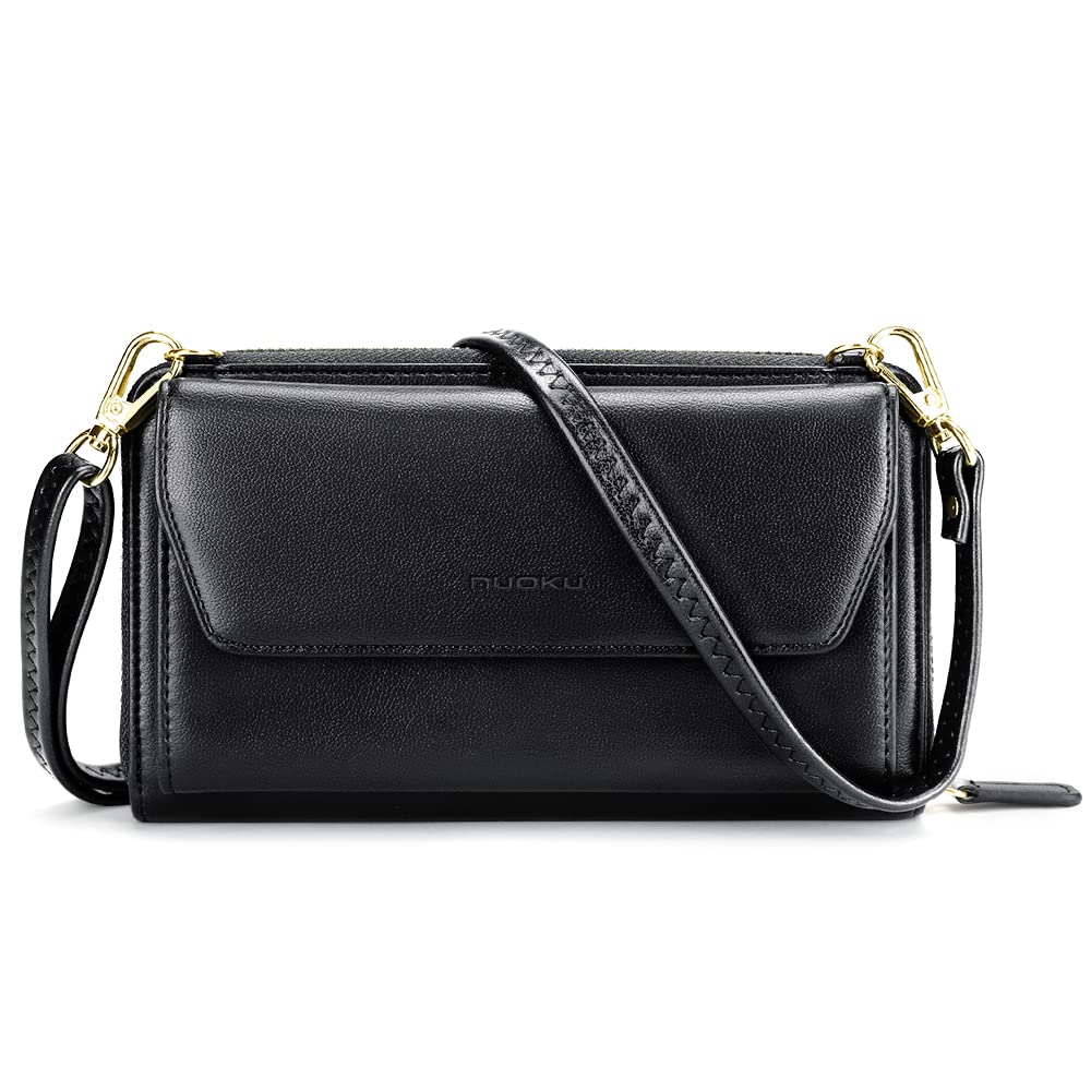 nuoku Wallets for Women Credit Card Slots with RFID Blocking Large Capacity Wristlet Credit Card Slots with RFID