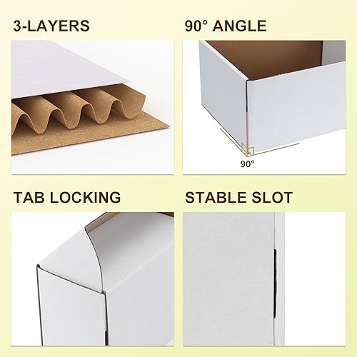 Miniatura 46 de WIFTREY Cajas de envío pequeñas de 8 x 6 x 4, paquete de 25 cajas para correo, embalaje, cajas de cartón corrugado blancas para pequeñas empresas