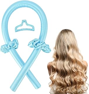 شريط رأس لتمويج الشعر بدون حرارة للشعر الطويل، مجموعة بكرات تجعيد الشعر بدون حرارة مع النوم طوال الليل، شريط ساتان مجعد للشعر مع ربطة شعر ومشابك شعر للحصول على تموجات طبيعية من آكشفيد، متعدد الألوان