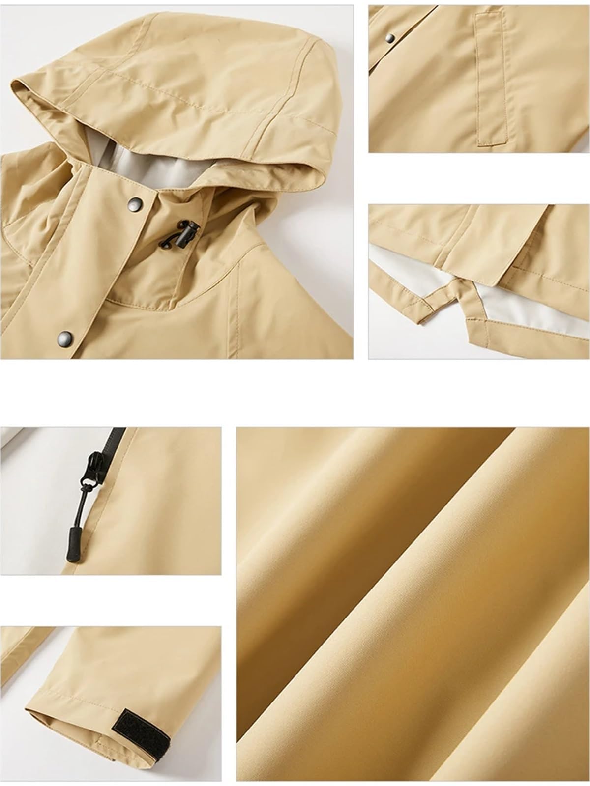 Regenmantel Damen Herren Lang Jacke Wasserdicht Reißverschluss 2 Taschen Camping Wandern Reisen