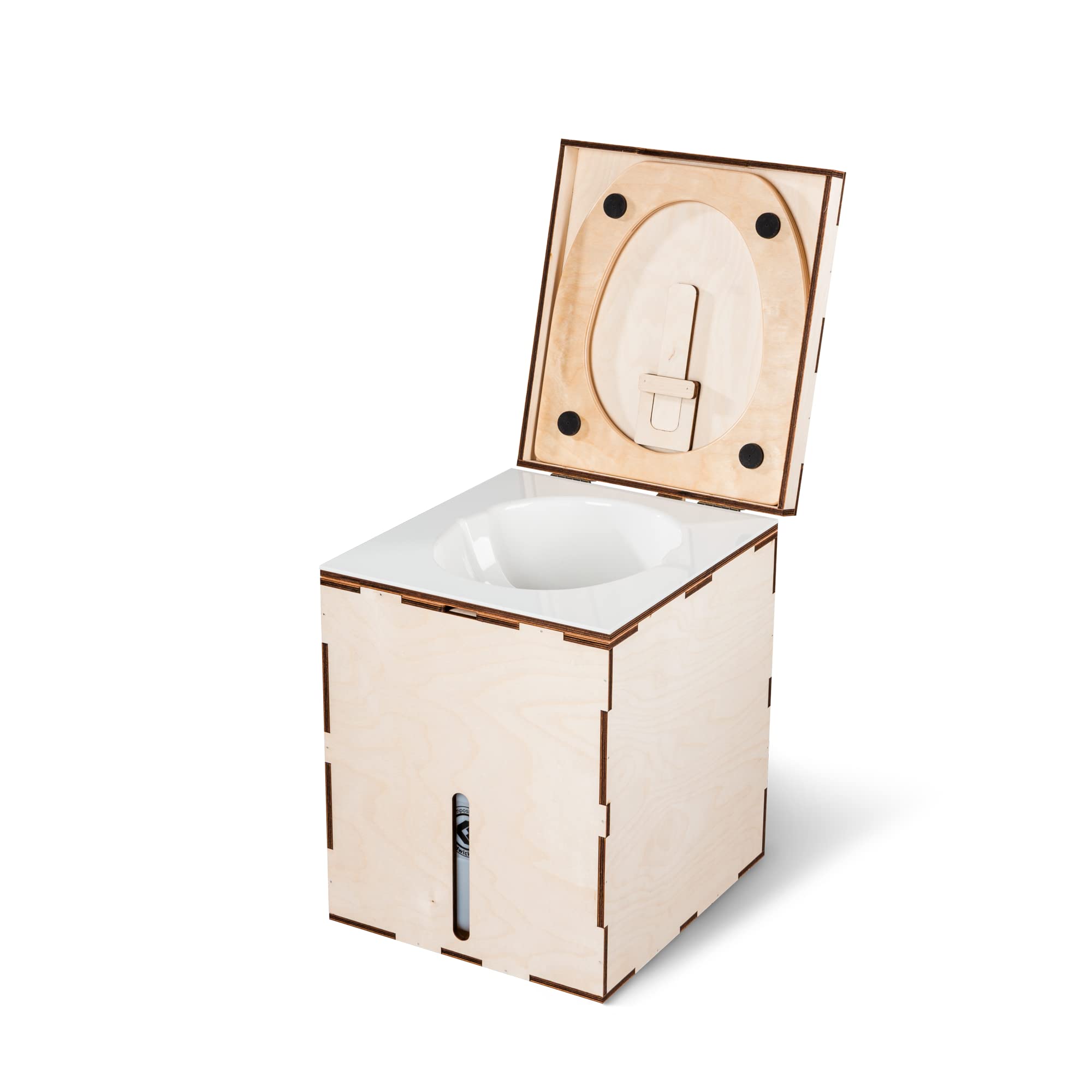 Kildwick MiniLoo Bausatz Trockentrenntoilette weiß - Kompakte Campingtoilette für Camper, Tiny House, Garten, Boot, 9,5L Kanister, Magnetklobrille, Holzgehäuse, DIY-Komposttoilette