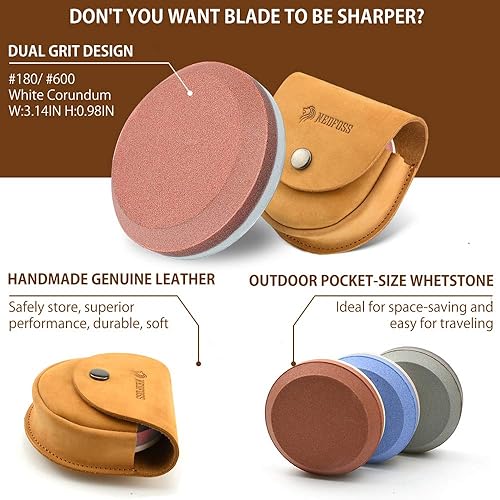 Miniatura 2 de NedFoss - Disco afilador con estuche, piedra de afilar de grano dual para exteriores, herramienta multiusos para afilar hachas, hachuelas,
