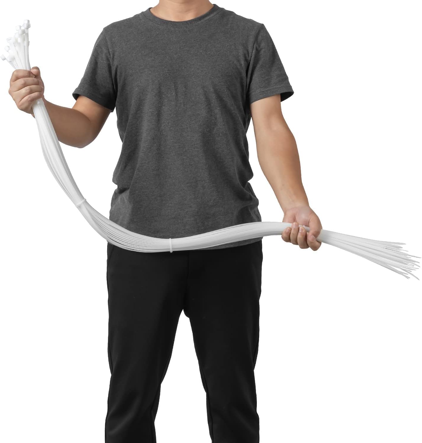 Armpow 34 inch White Zip Ties Heavy Duty 40 PCS, 250LBS Ultra Exclusive Strong Plastic Wire Ties, Large Cable Ties Extra Long Tie Wraps, Indoor and Outdoor UV Resistant