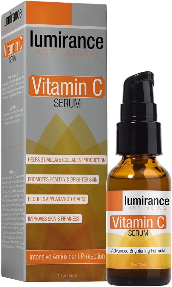 Vitamin C Serum, Advanced Brightening Formula with Hyaluronic Acid, Green Tea and Aloe, Help Promote Healthy, Brighter Skin, Hydrate and Smooth Fine Lines, 30ml/1 fl oz