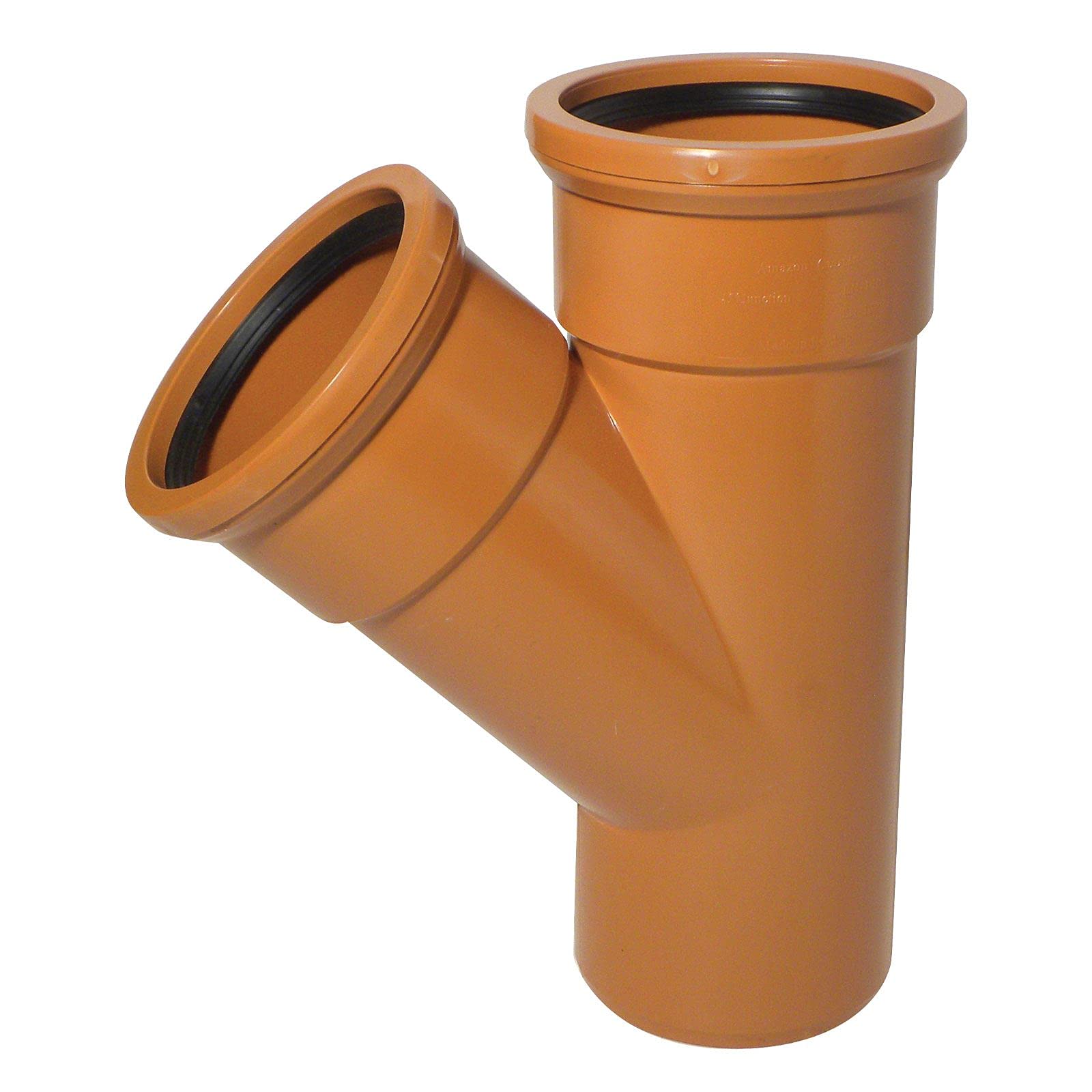 45° Junction (Double Socket) 110mm Underground Drainage Pipe Fittings Bend Trap Gulley Socket Grid Coupler — image 1