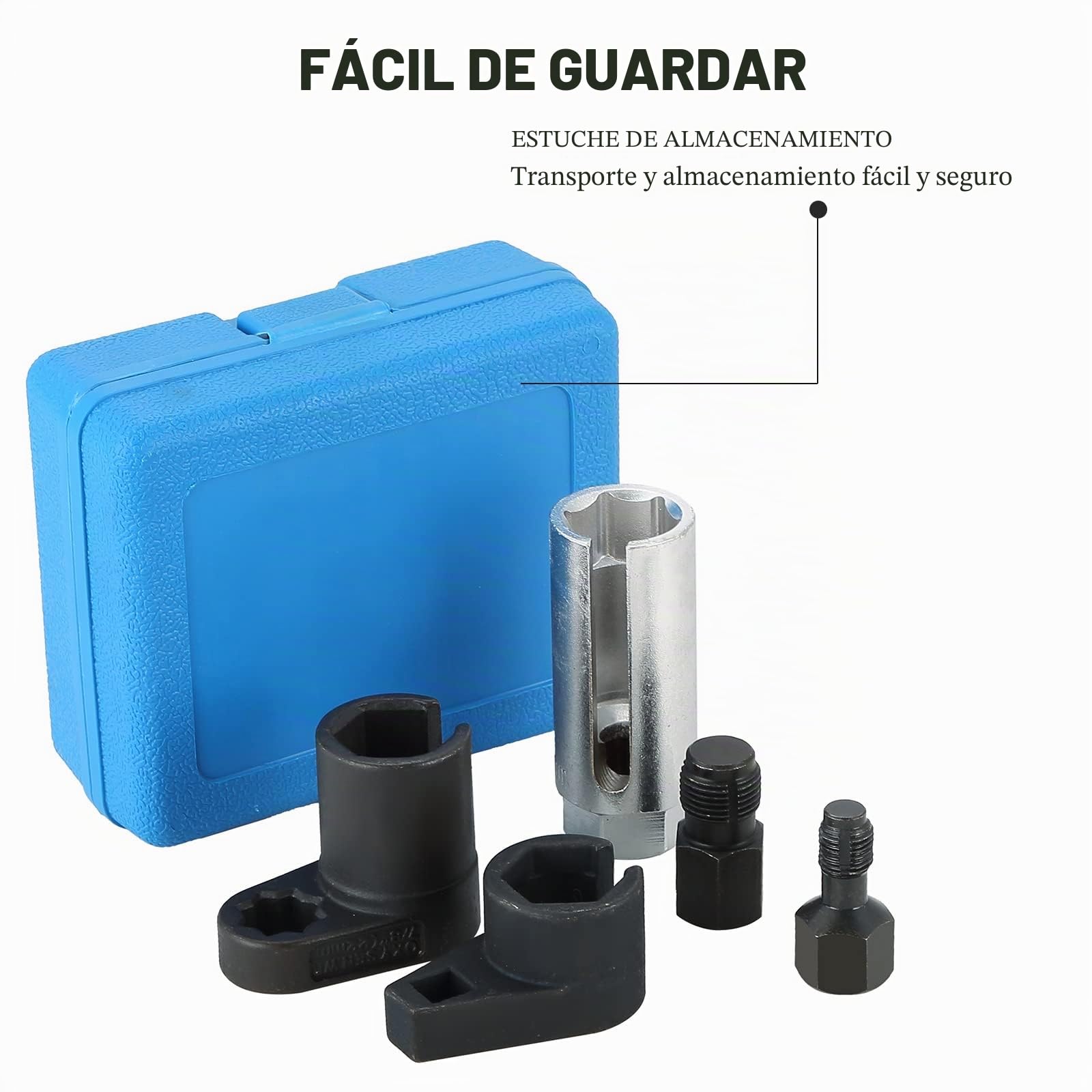 ATPEAM Juego de 5 llaves para sondas lambda, sonda lambda con tuercas de 22 mm y reparación de roscas para M12/M18, 1/2'' y 3/8''