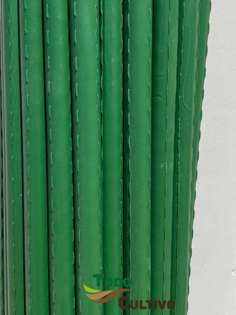 Tutor acero plastificado con punta 20mm x 1.5m. 50uds. Color verde, entutorado y guiado de plantas firme y duradero