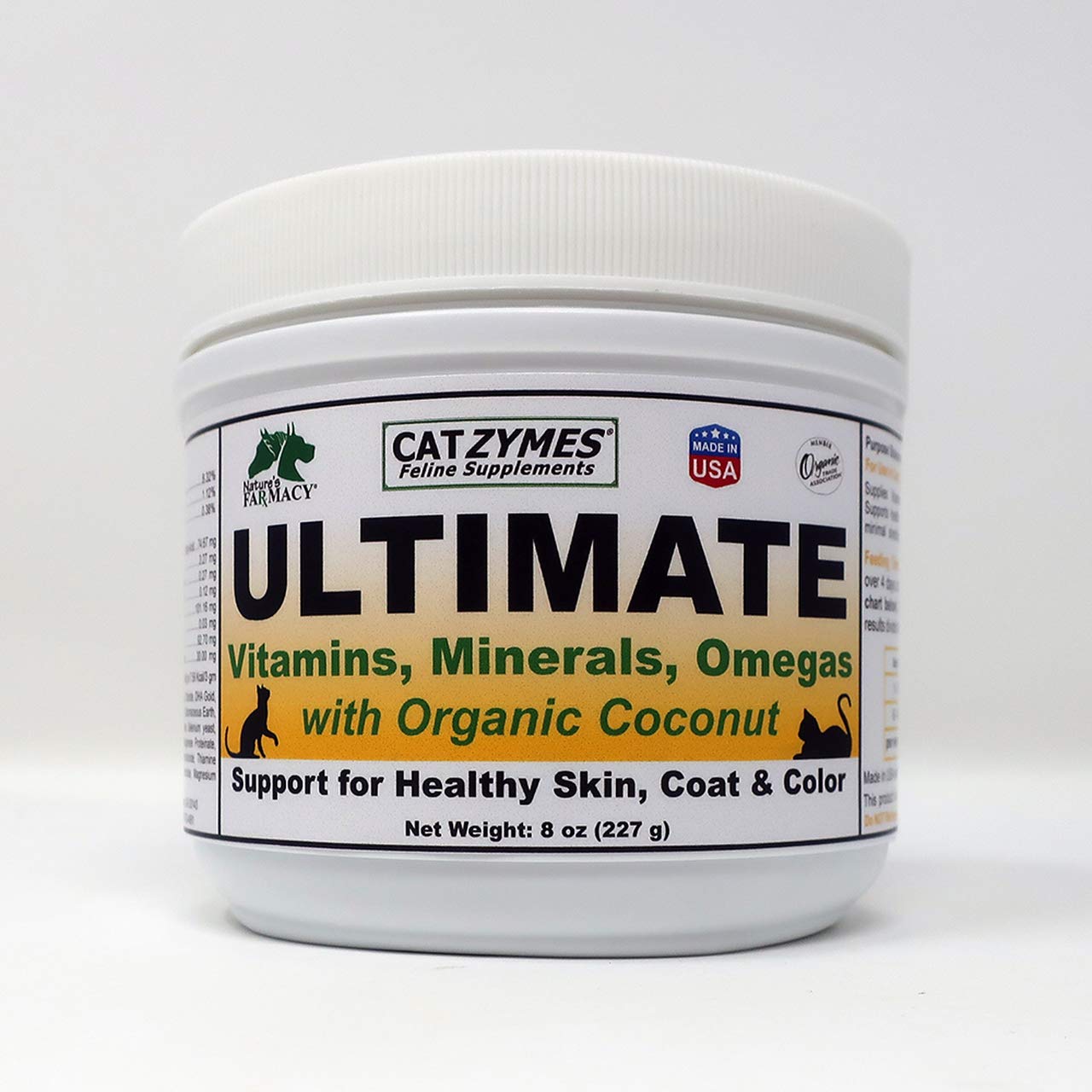 Ultimate Combines Vitamins, Minerals and omegas That Support Healthy Skin and Coat. Taurine and carnitine