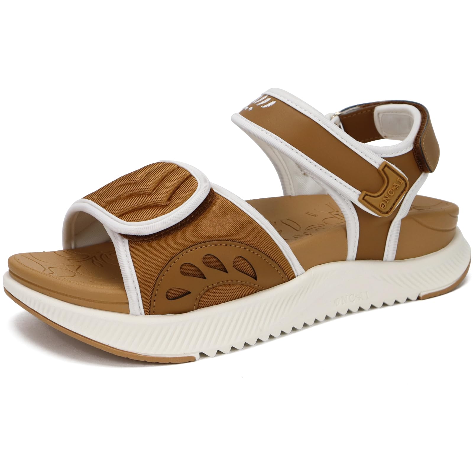 ONCAI Sandales Femmes,Soutien de voûte Randonnée Pour Fasciite Plantaire Sport Nautique Plateforme Orthopédique Extérieur Semelles avec 3 Sangle Réglables Taille 36-43