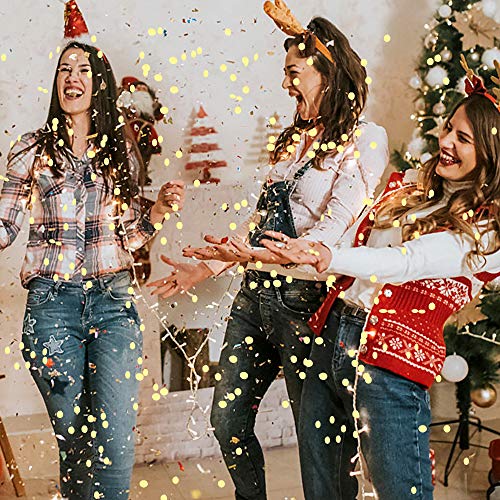Image of VCOSTORE 1 cm Tissue Paper Confetti Circles,1.76oz Round Paper Table Confetti Circle Dots, Suitable for Birthday Wedding Party Decoration and Baby Shower decorations,Gold,5000 Pieces