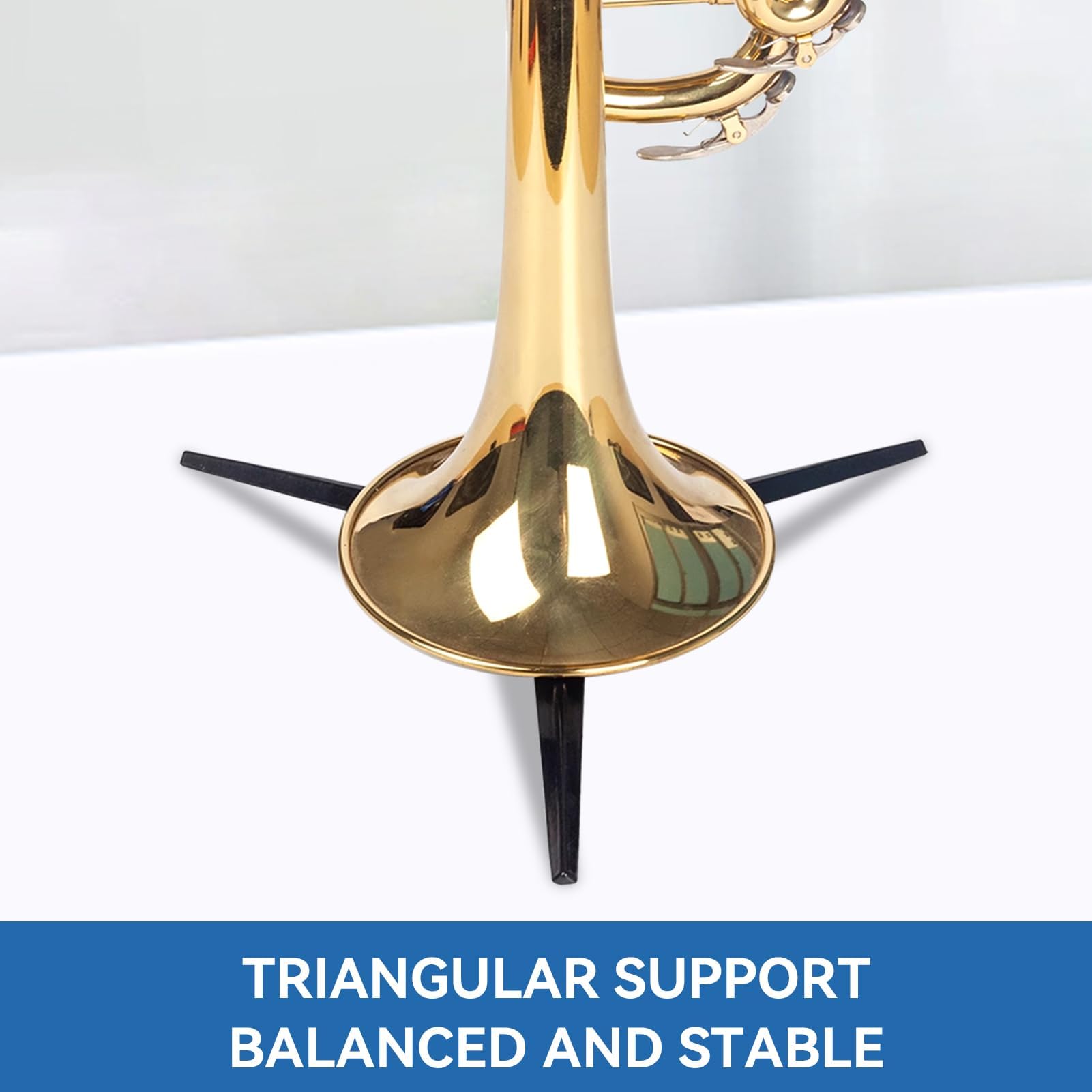 Support de Trompette Portable Pliable, 17,5x10,5x10,5 cm/ 6,89x4,13x4,13" Supports et Titulaires à 3 Leg Porte l'Instrument en Laiton se Dresse des Jambes Stables pour Trompette