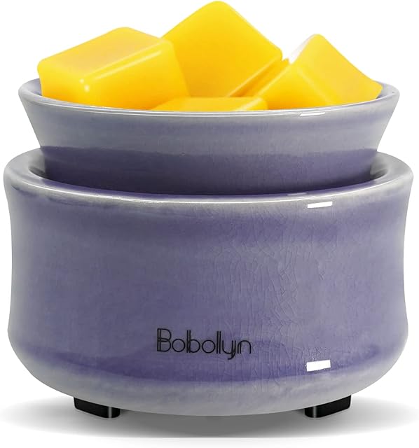Wax Melts Burner Electric Oil Wax Warmer Scented Candle Fragrance Melter for Home Office Bedroom Living Room Decor (Purple Blue)