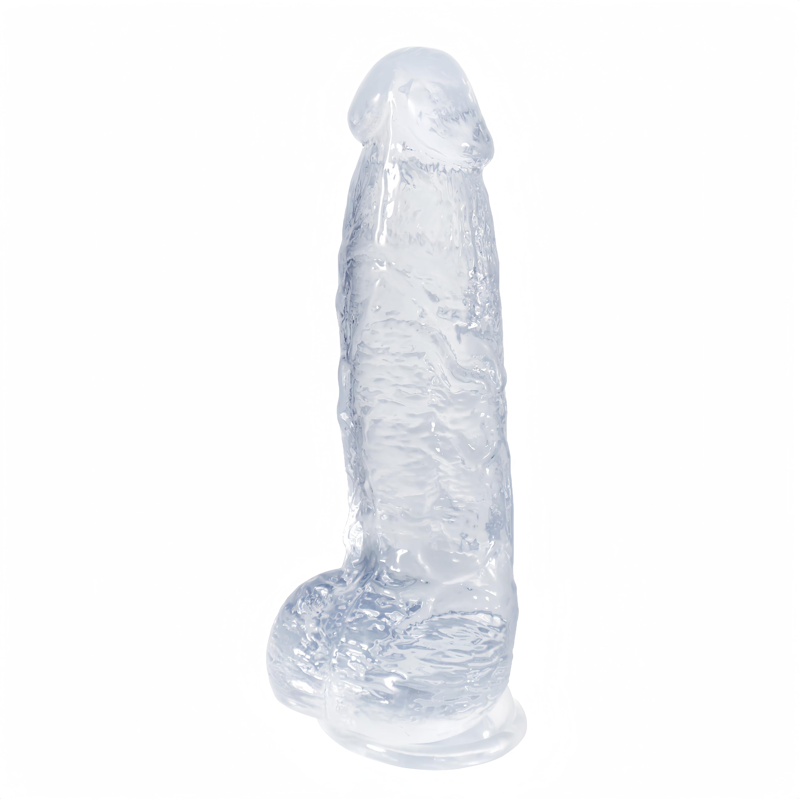 Soft Thick Realistic Dildo,Clear Big Dildo,8.3'' Ultra Soft Lifelike Silicone Huge Dildo with Strong Suction Cup,Men Penis G Spot Stimulator Adult Anal Sex Toys for Women or Beginner Sexual