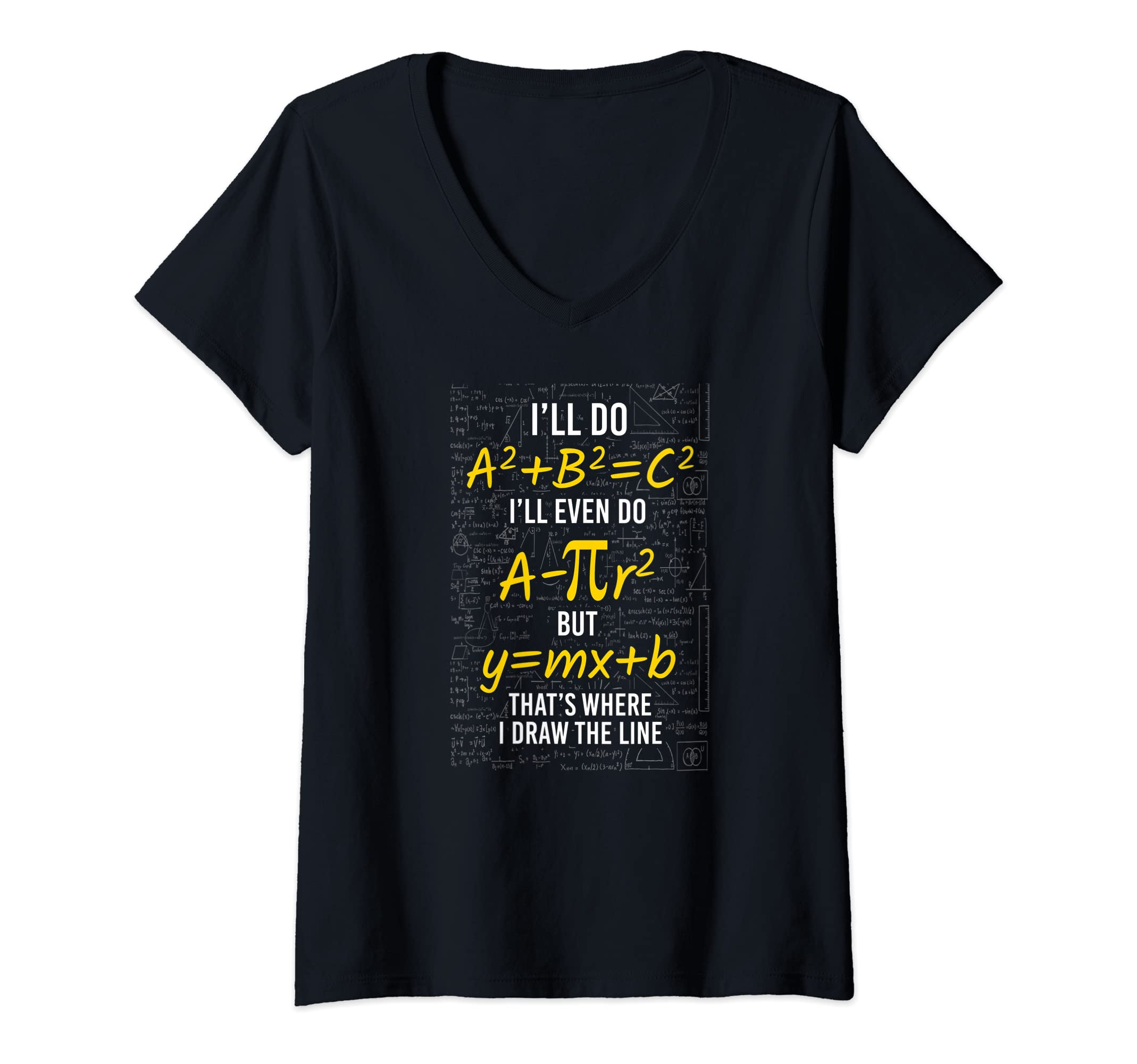 Womens Math Teacher Nerd Student Formula Equation Pun I'Ll Do A2 V-Neck T-Shirt