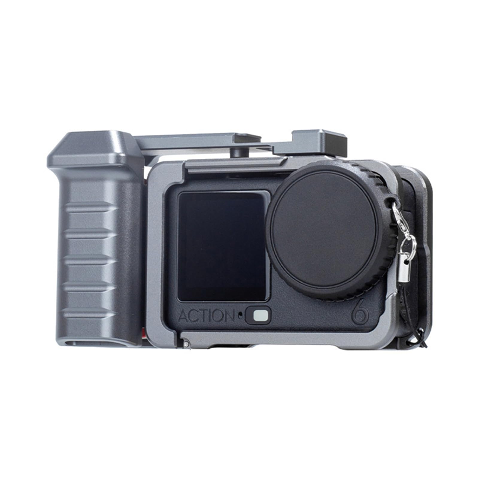 Zestaw uchwytów do fotografii ulicznej do akcesoriów do aparatu DJI Osmo Action 6, metalowa rama klatki dla królika, z uchwytem, przyciskiem migawki, zimna stopka, otwór gwintowany 1/4, pasek