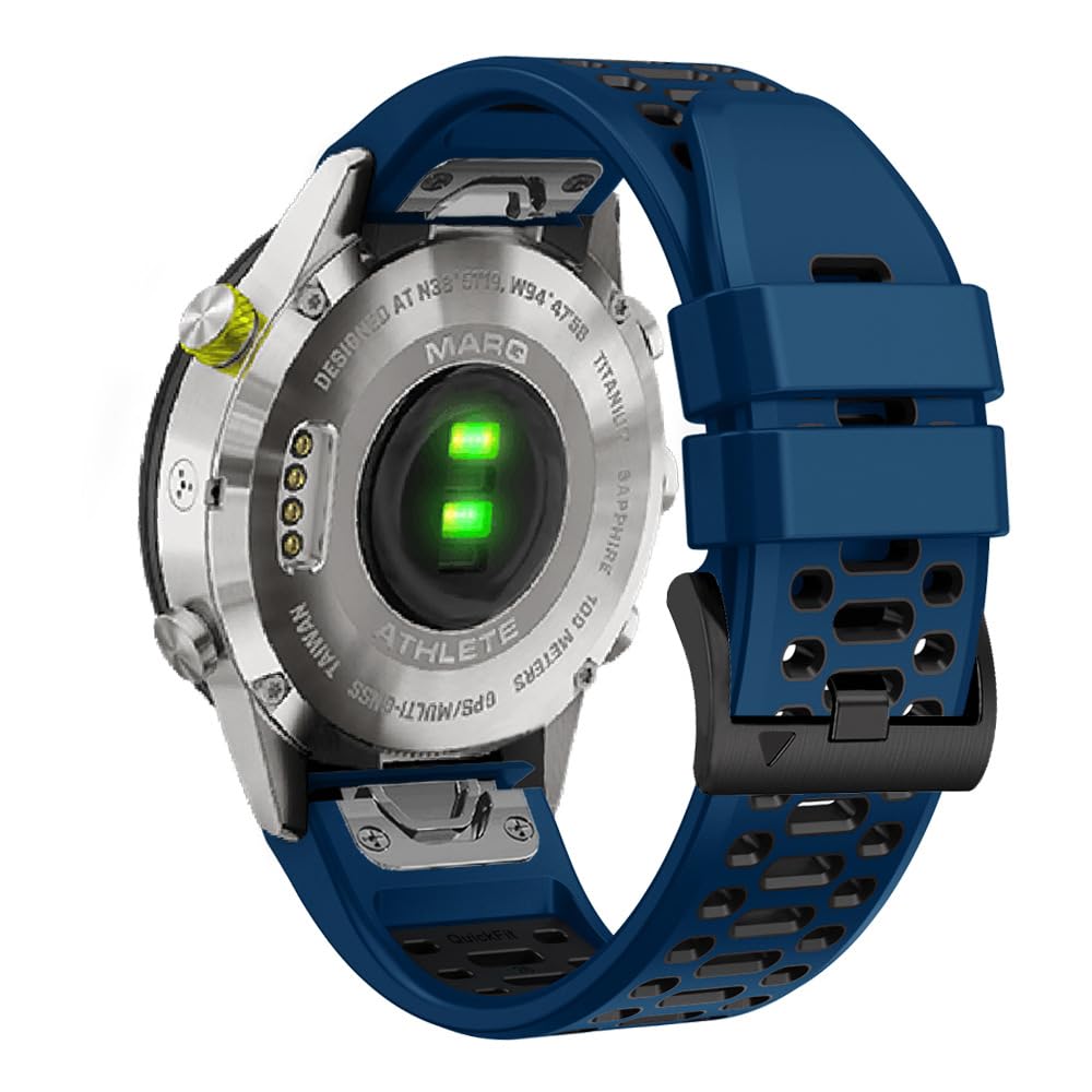 KACHEEG® Suitable for Garmin Fenix 8 Three-Row Hole Two-Color Silicone Watch Strap | 7X 5X Garmin 22/26mm-image-21