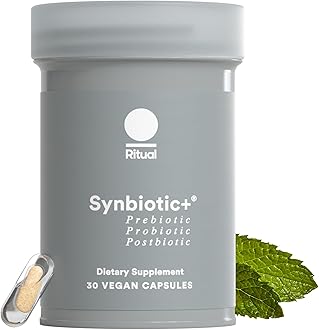 Synbiotic+ Probiotic, Prebiotic, Postbiotic, 3-in-1 Supplement for Gut Health and Digestive Support, Regularity, Bloat, Immune, Vegan Delayed-Released Daily Capsule, Women and Men, 30 Day