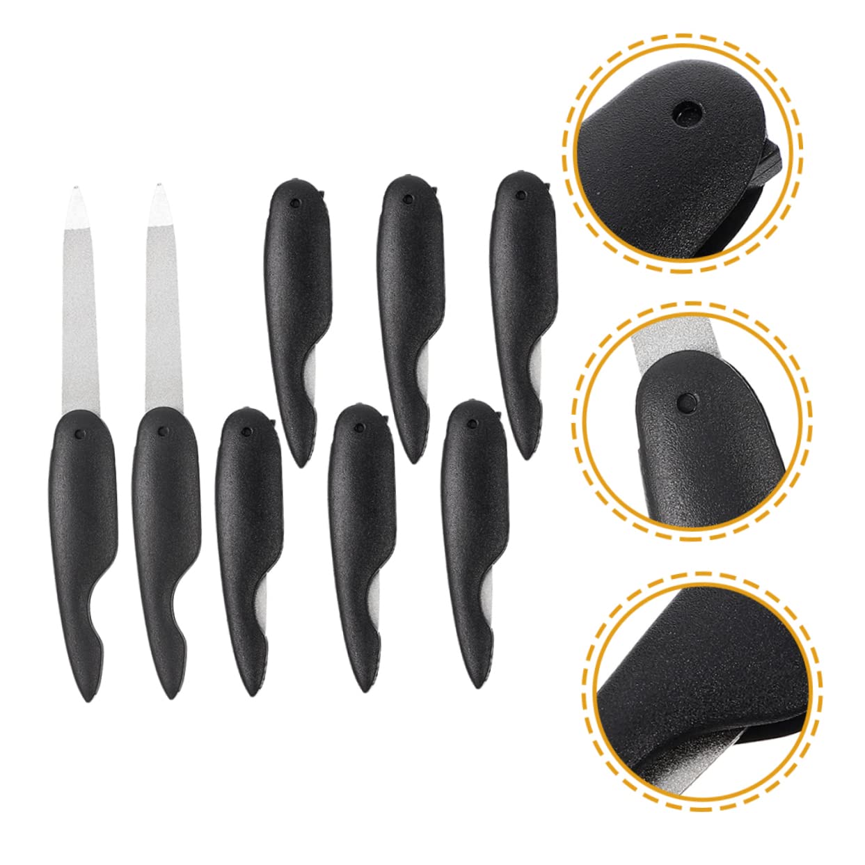WOONEKY 40 Pz lima per unghie pieghevole lima per unghie tascabile piccole lime per unghie tagliaunghie unghia piccola lime per unghie alla rinfusa lime per tagliare le unghie AbS Black