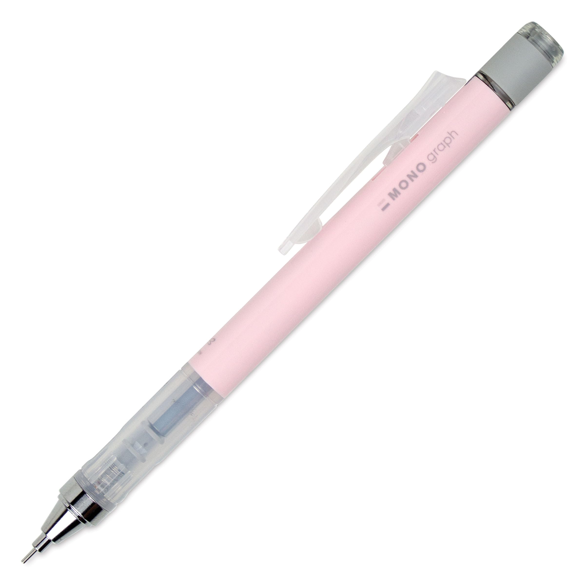 Tombow 53109 MONO Graph Mechanical Pencil, Pastel, Coral Pink. Features Innovative Shake-Mechanism MONO Eraser