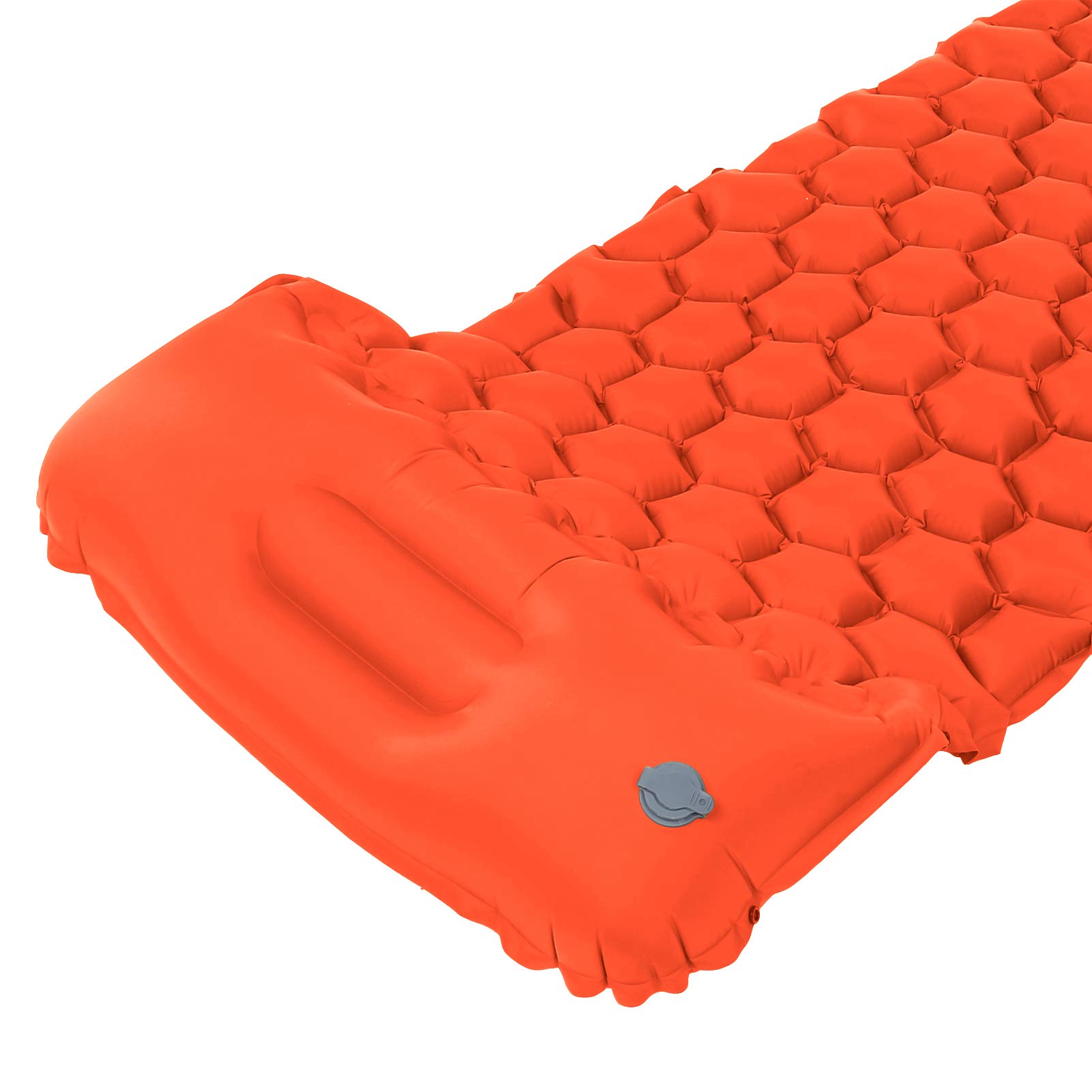 Tappetino da Campeggio Air Sleeping Pad - Pad Gonfiabile Leggero da Viaggio con pressa a Pedale per Escursioni in Viaggio(Arancia)