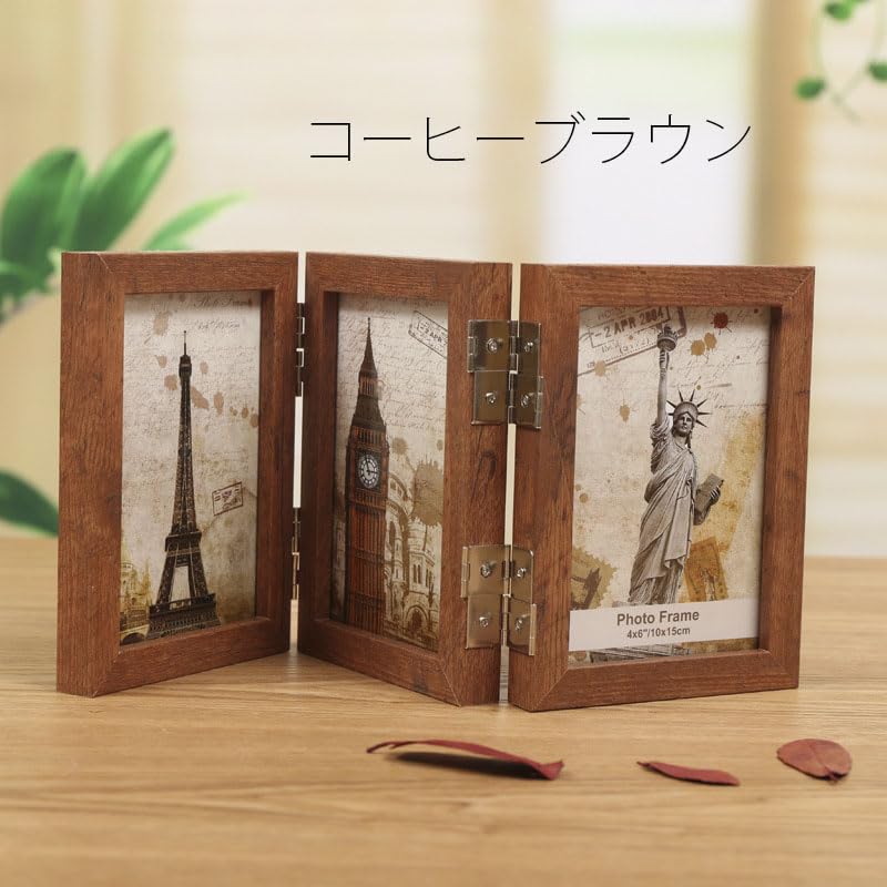 Amazon.co.jp: フォトフレーム 2l / l判 3面 サイズ 木製 写真