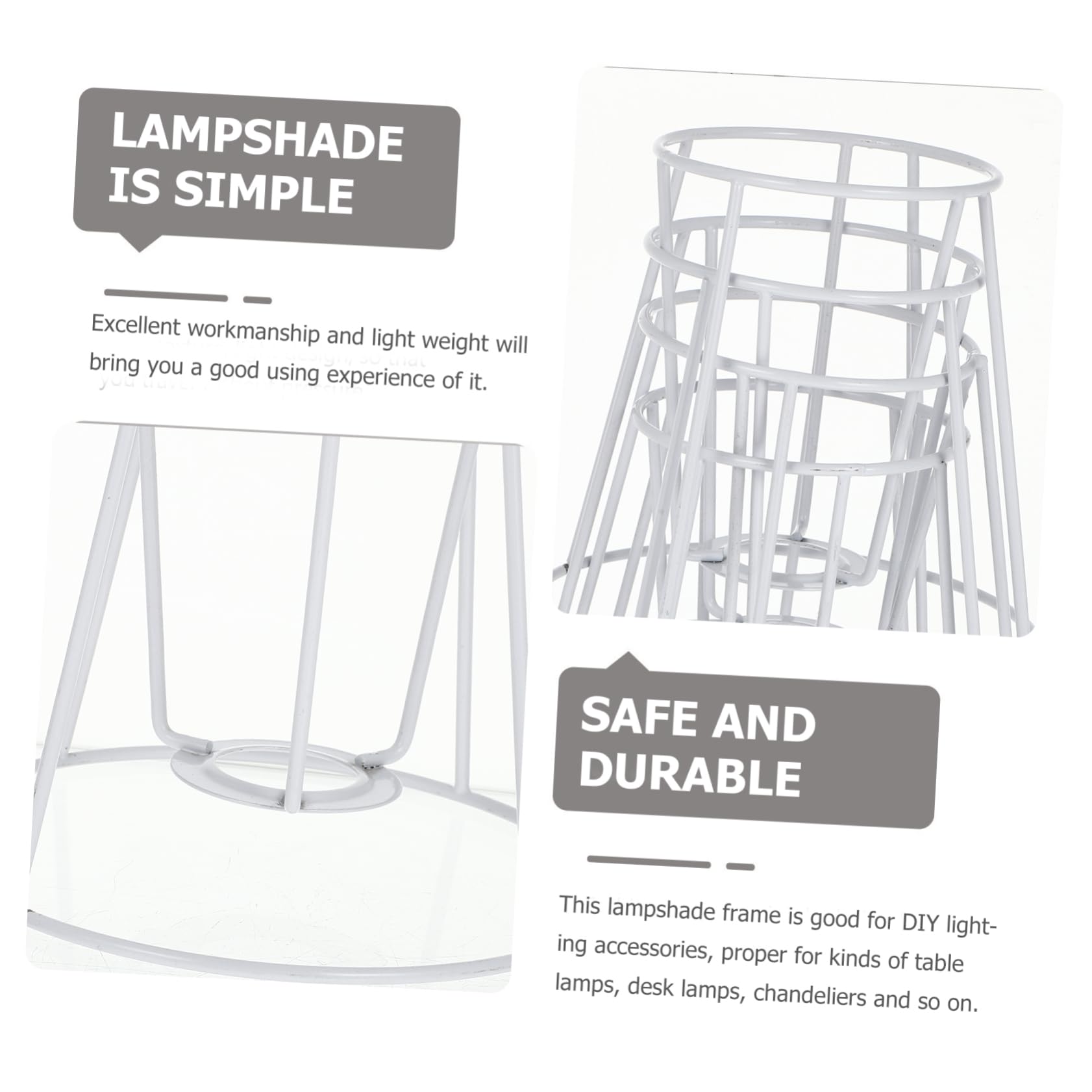 Estante Cónico Para Pantallas De Lámparas E14, Marco De Hierro Blanco, Soporte Durable Para Lámparas De Mesa Diy, Paquete De 4 Unidades, Uso Hogar y Oficina
