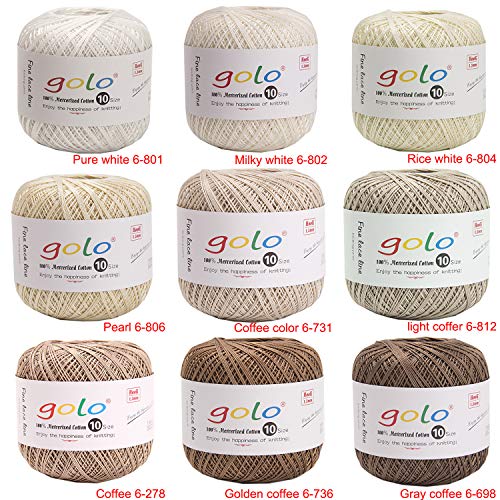 golo Crochet Yarn Size 10 Yarn for Hand Knitting Lace Yarn (Purple Silver), 40g/228m - Image 3