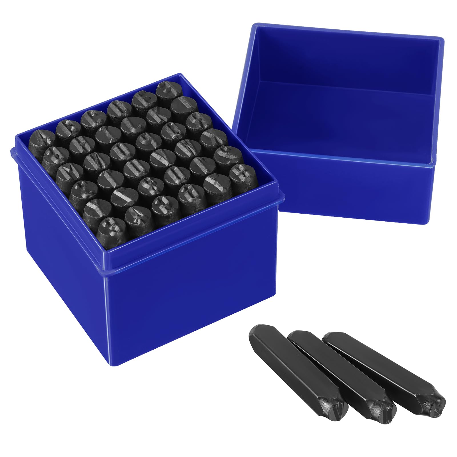 Gueenky 36 Pcs Number and Letter Punch Set, 8mm Metal Stamping Tool Set, A-Z, 0-9, &, Letter Number and Symbols Stamp Punch for Stamping Metal Wood Plastic Leather