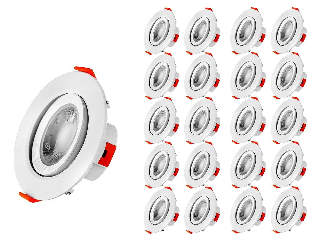 LampesEcoEnergie Lot de 20 Spot LED encastrable pour plafond 5W Blanc Neutre transformateur intégré